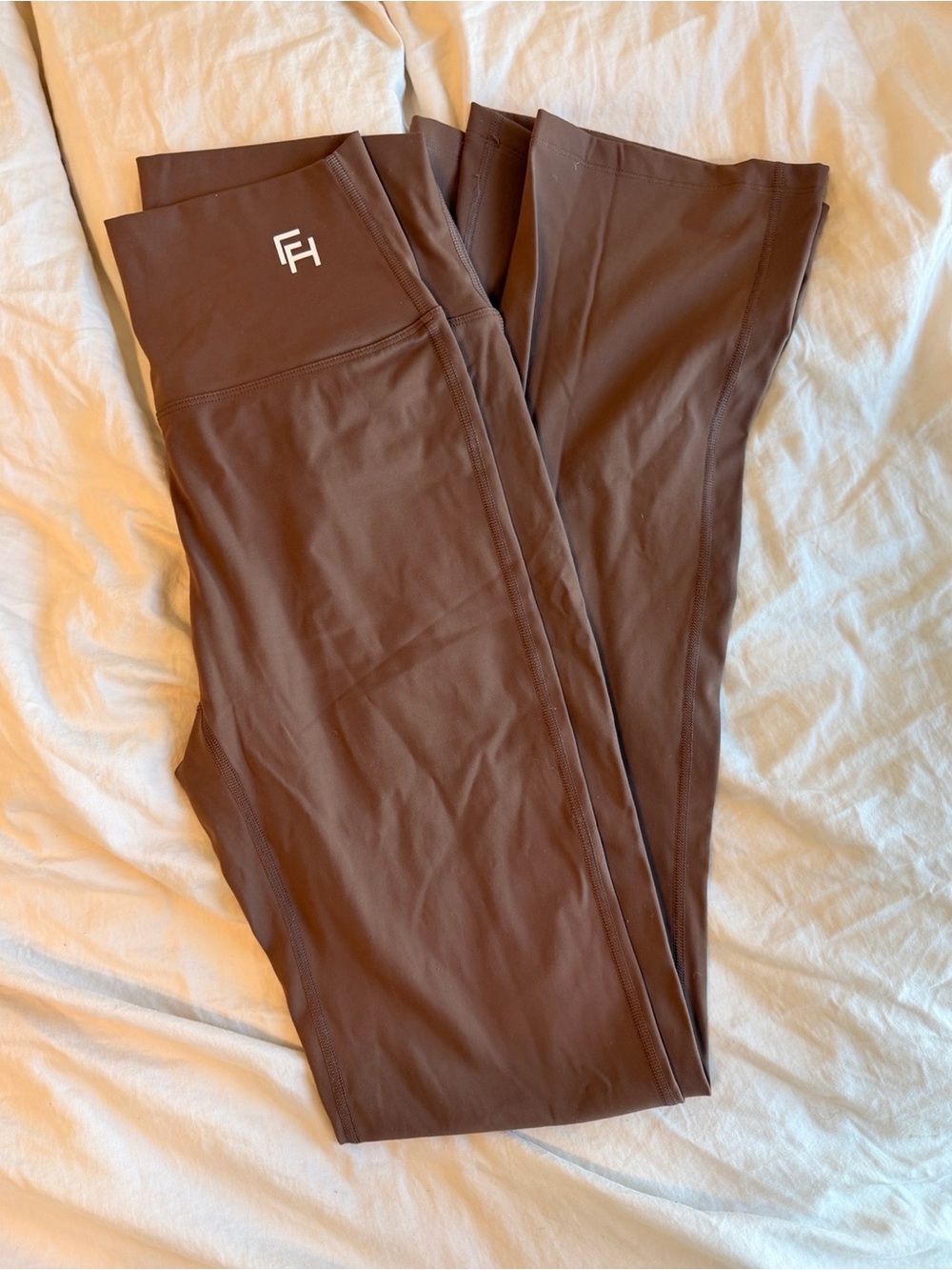 High-Rise Brown womens flare pants